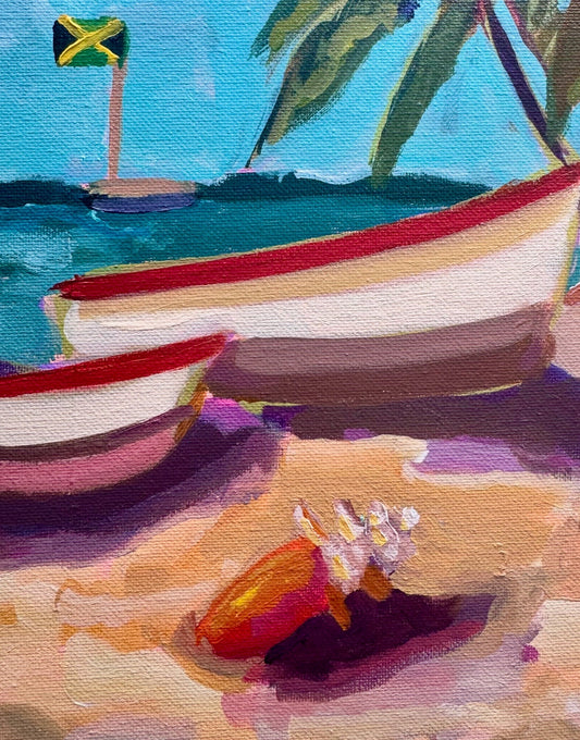 Jamaica Boat Day - Original Painting 11x14