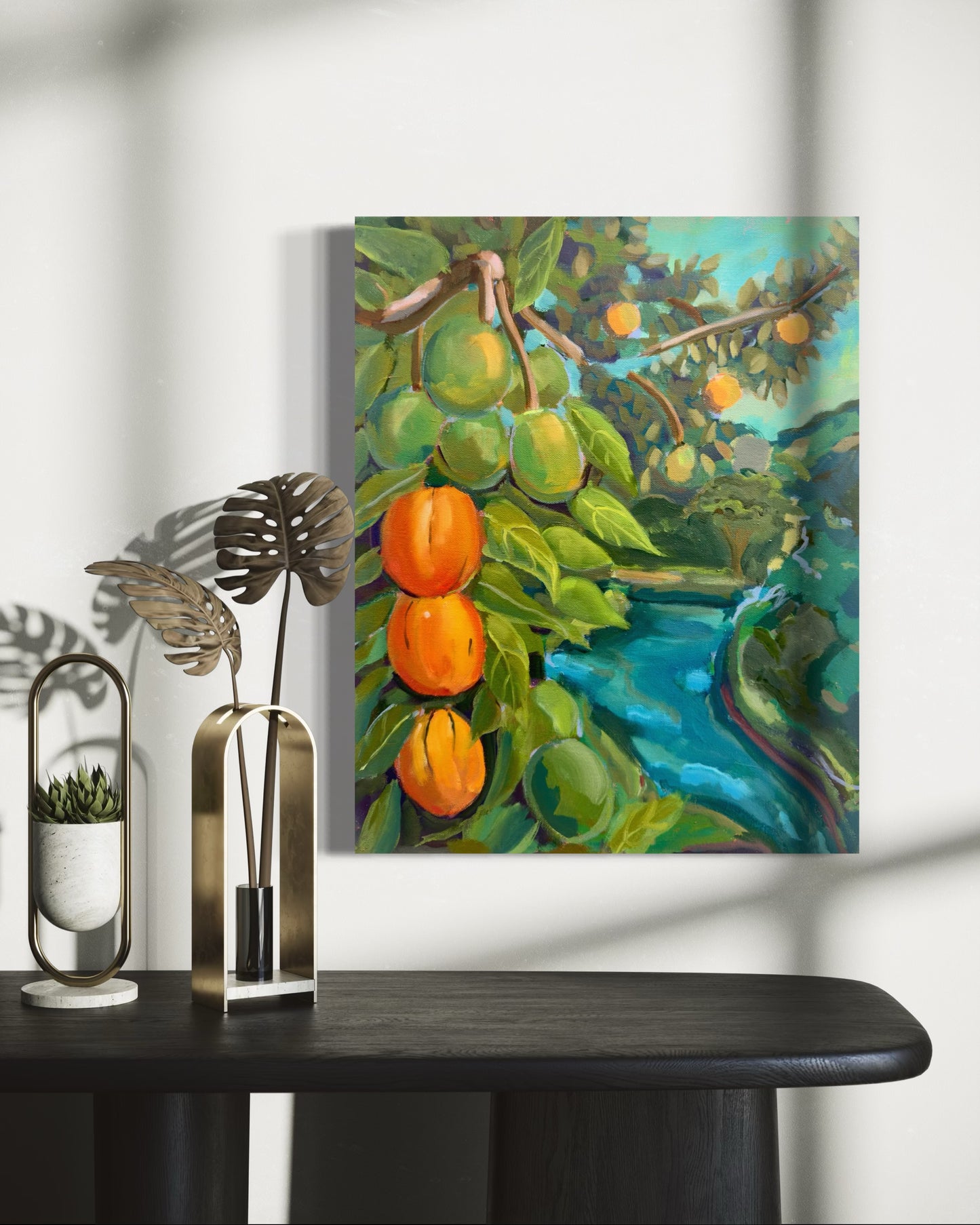 Mango Season Painting - 16x20 inches Acrylic & Oil on Canvas
