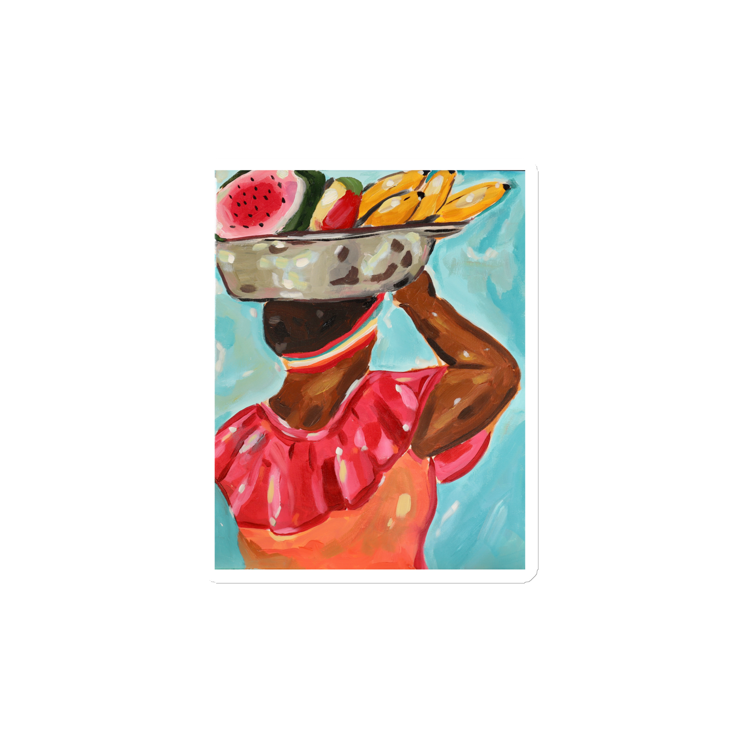 Market Lady Caribbean Art Magnet