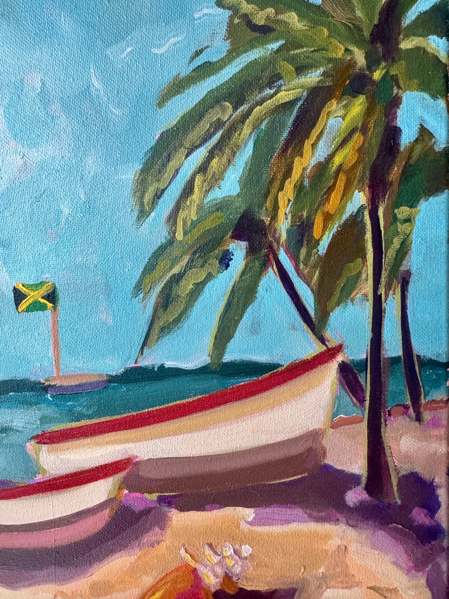 Jamaica Boat Day - Original Painting 11x14