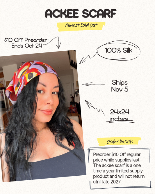 PRE-ORDER Silk Ackee Scarf (November Shipping)