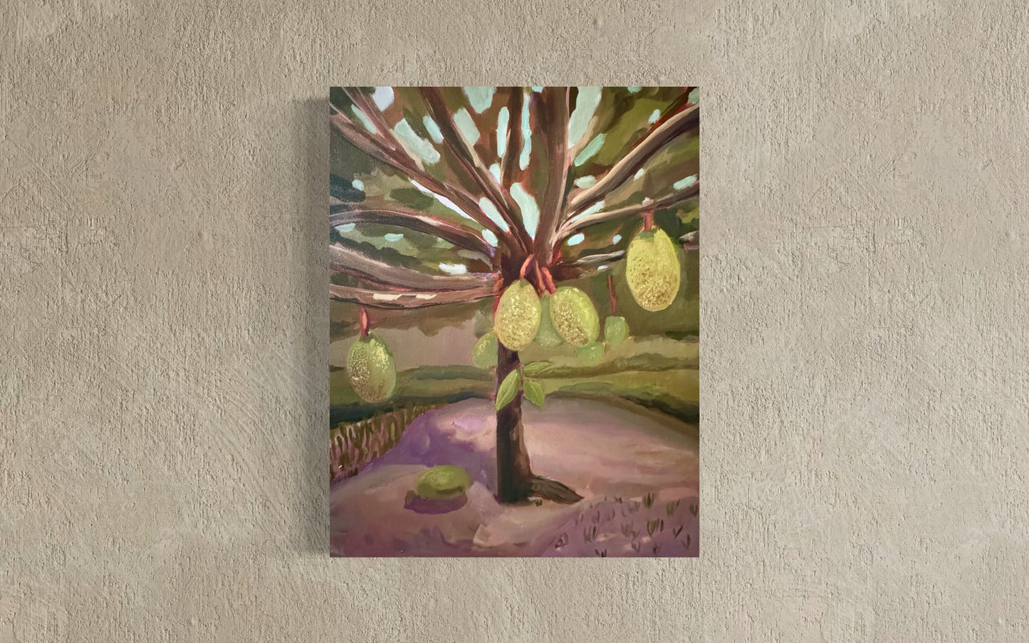 Jack Fruit Landscape Oil Painting (Jamaican Art)