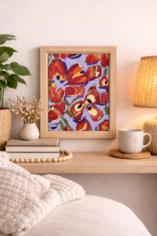 Framed Canvas Art Print - Jamaican Ackee Tree   Caribbean Home Decoration - Various sizes