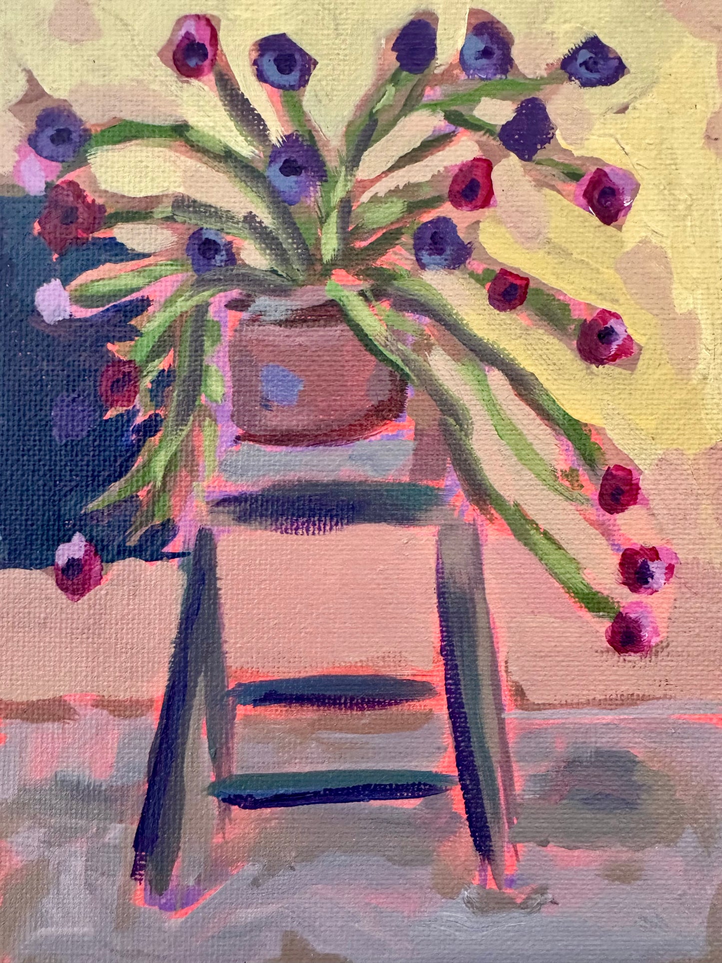 Modern Botanical 5x7 painting