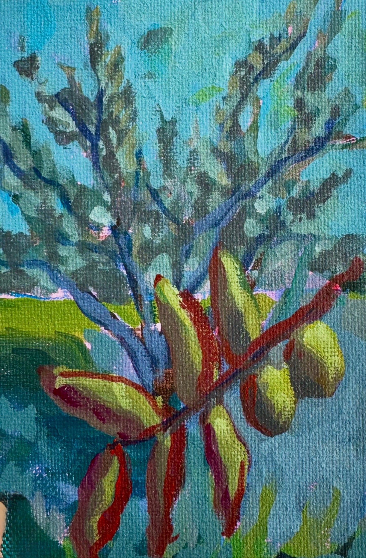 Olives Are For Oil - 4x6 original painting