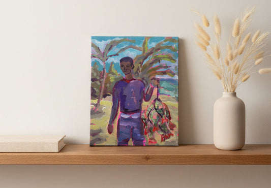 Fresh Fish on The Beach - 8x10 Original Painting
