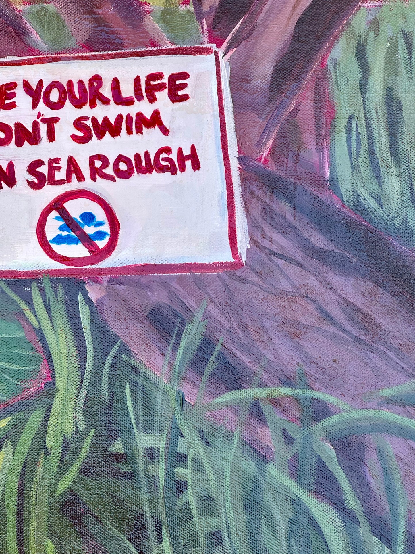 Original Jamaican Beach Sign - Patois