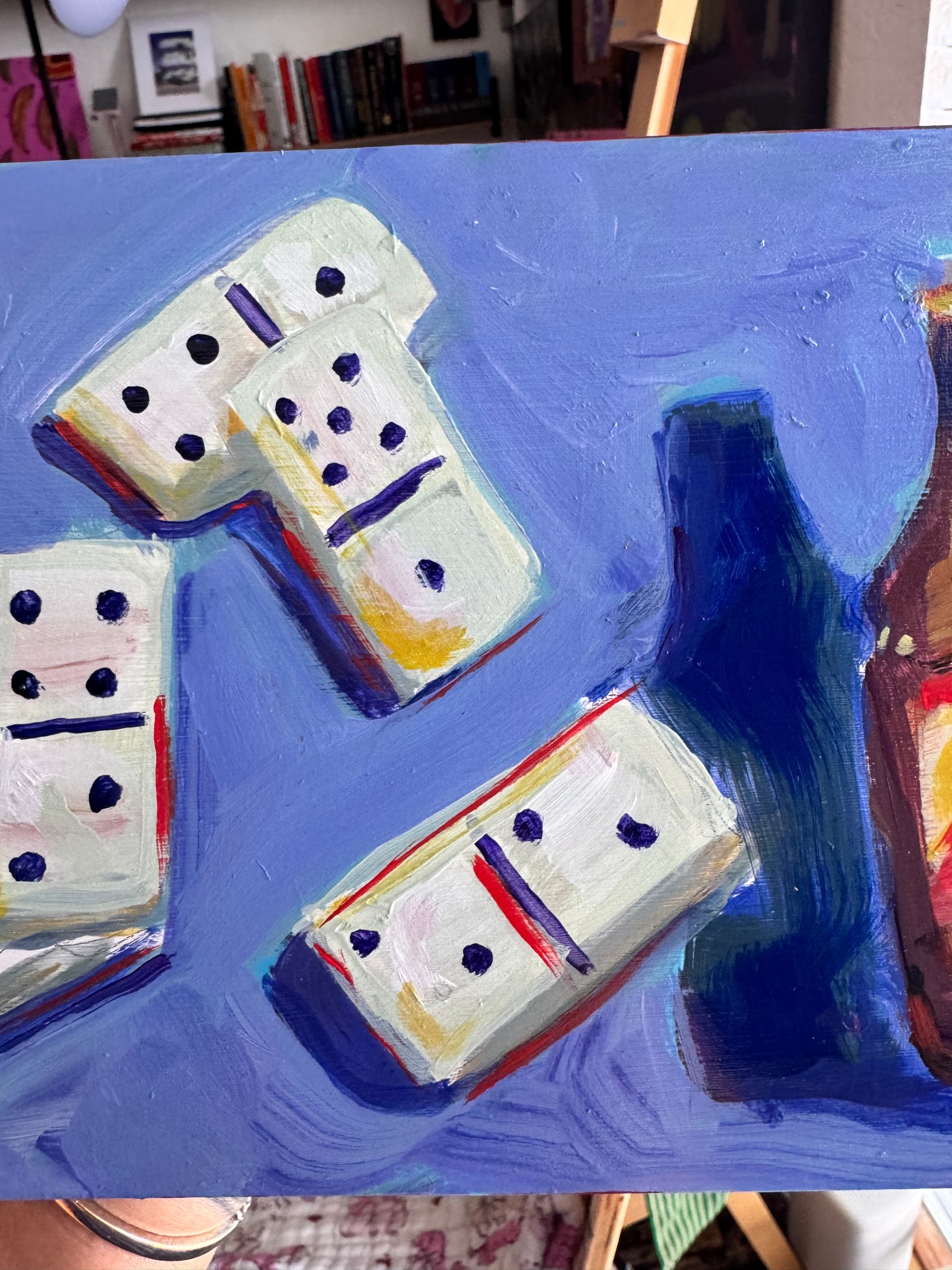 Domino Night - Original Painting 12x6