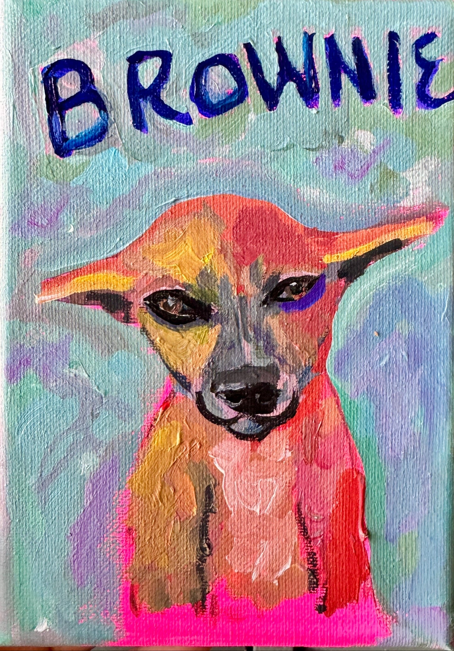 Jamaican Brown Dog - Original Painting 5x7