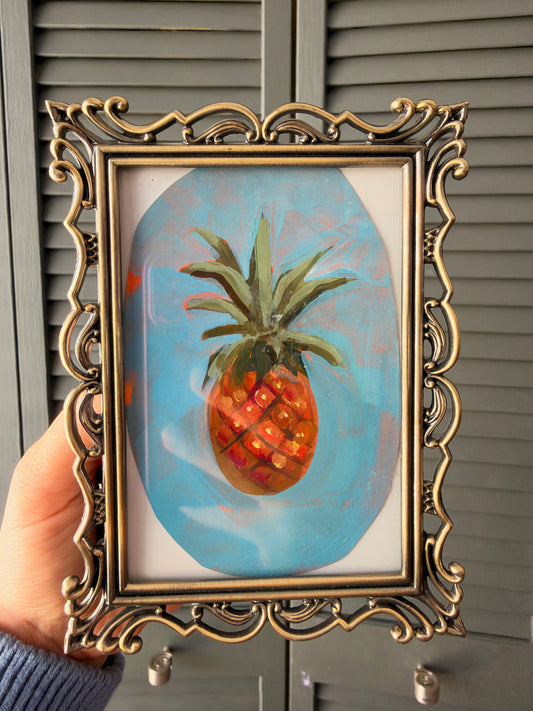 Pineapple painting in Thrifted Frame