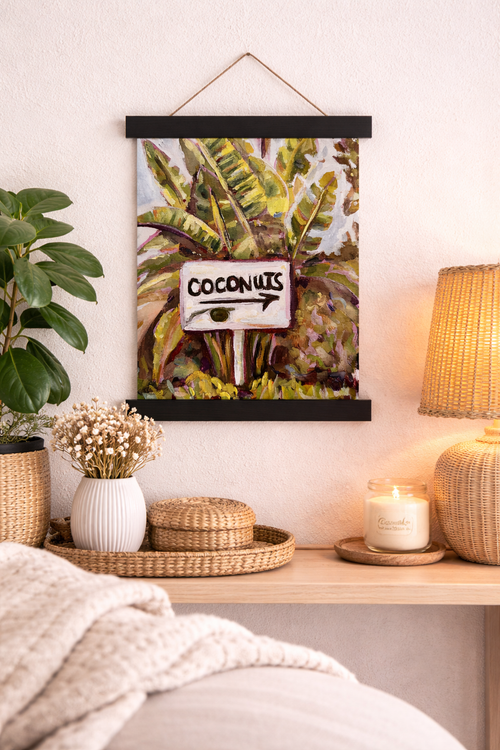 Art Print - Caribbean Island - Coconuts Painting -Various Sizes