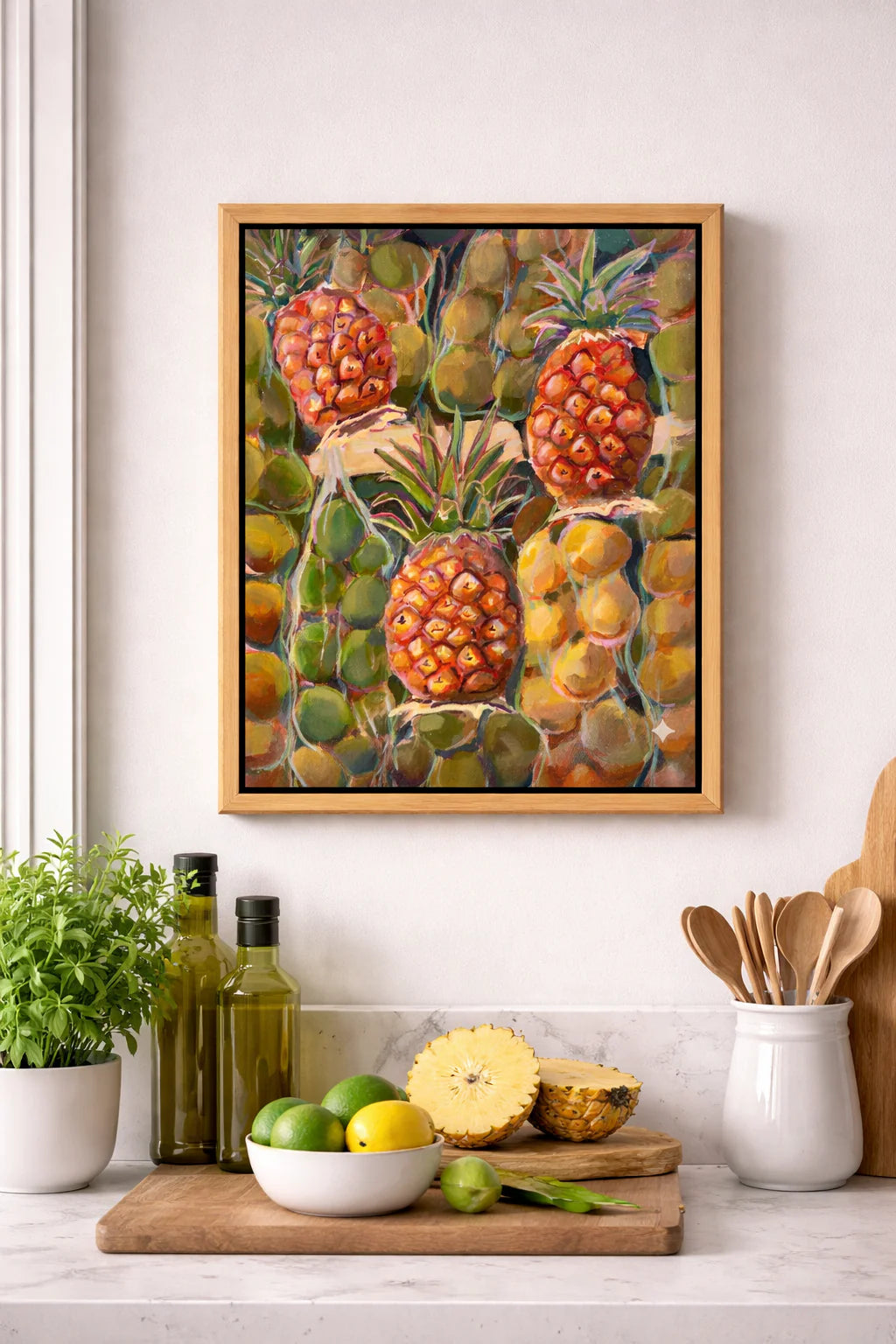 Framed Canvas Print -  Pineapple Paradise - Various sizes