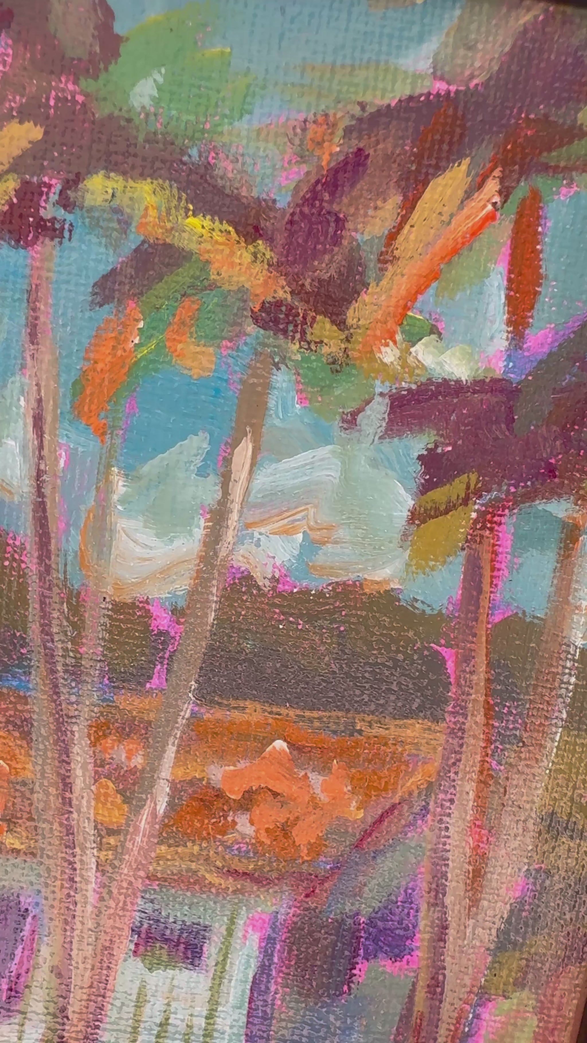 Video of a painting of a house in colors 